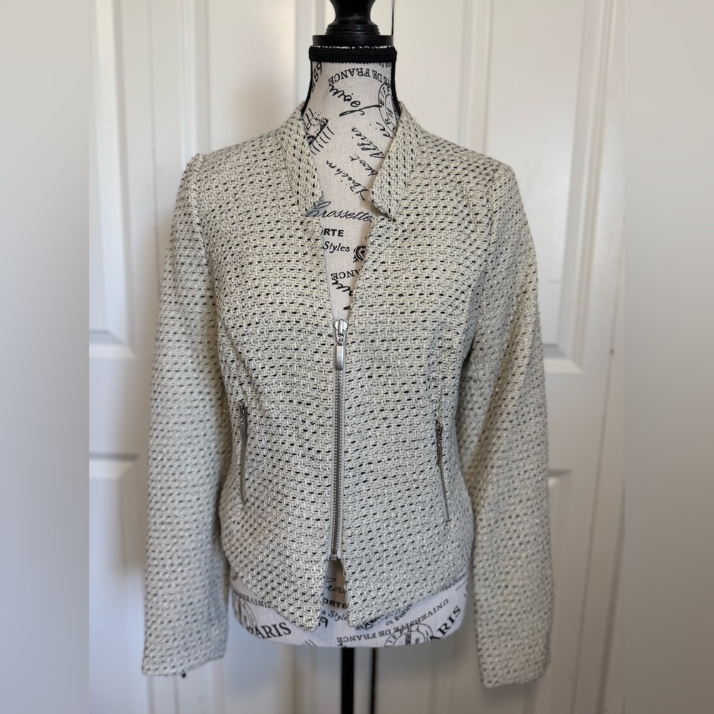 Women's Cream Textured Jacket